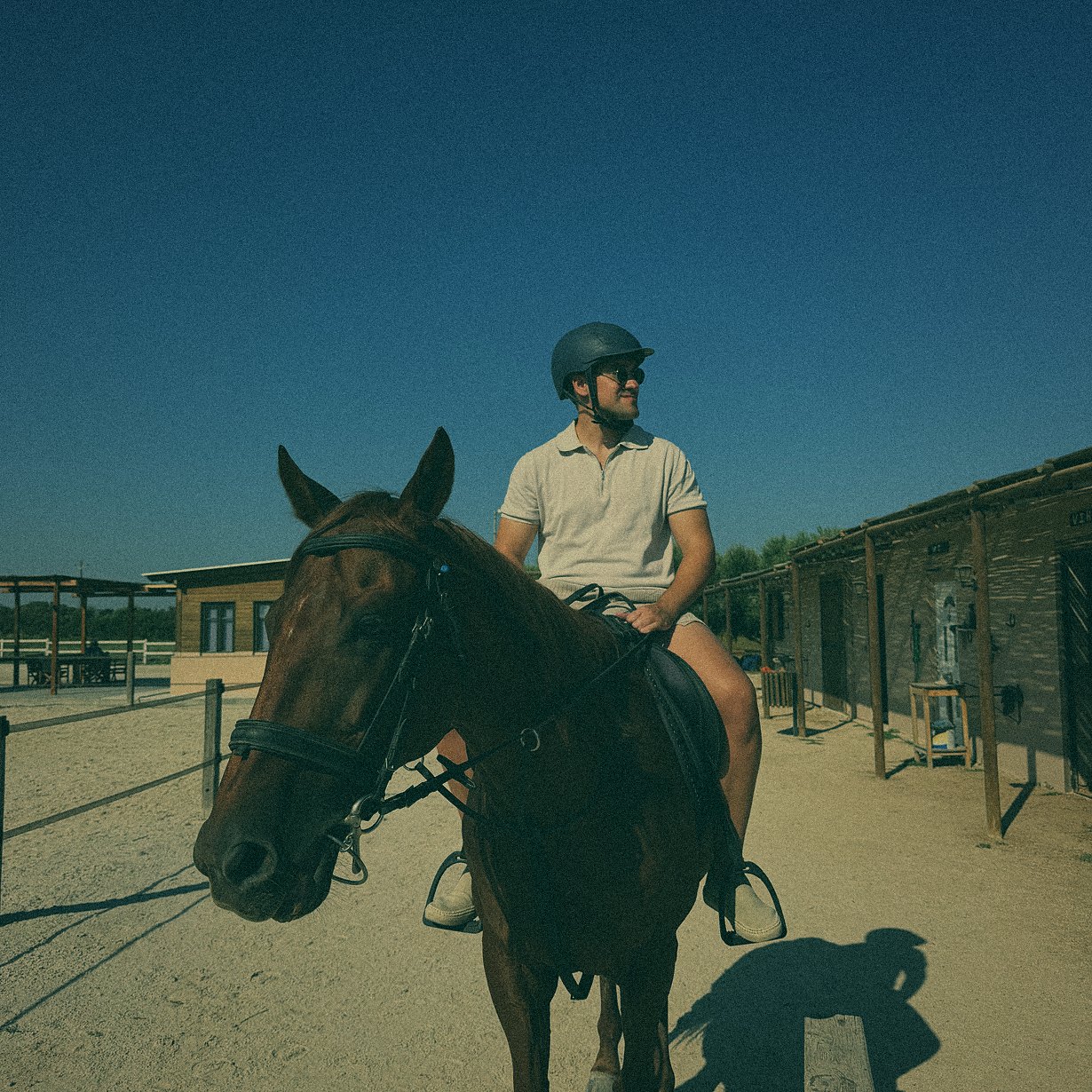 Simon Rico riding a horse